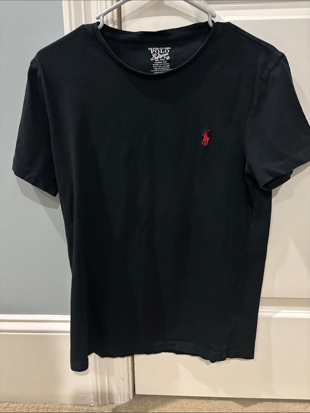 Polo by Ralph Lauren Black Crewneck Tee with Red Pony